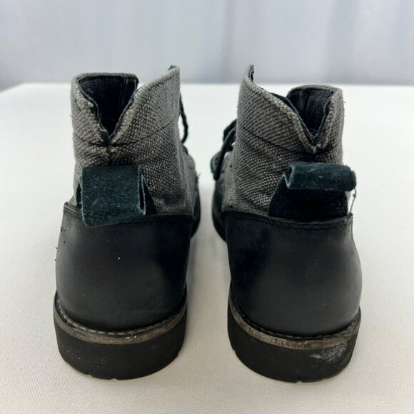 Levi’s Men’s Lace Up Boots Black Leather Gray Textile Size 8.5 - Picture 6 of 11